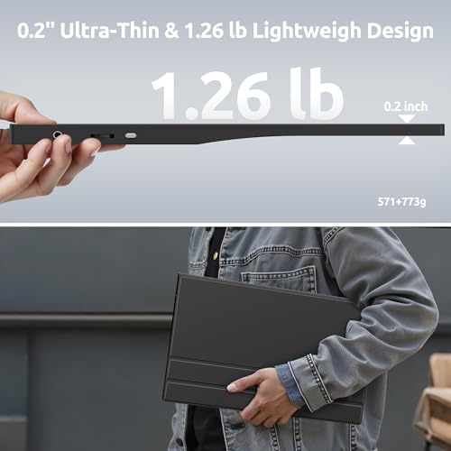 Image of MagicRaven Portable Monitor, 15.6 inch 1080P FHD Laptop Monitor USB C /HDMI Computer Display HDR with Adjustable Stand, Travel Monitor for Laptop PC Mac Phone Xbox Switch PS5 Table