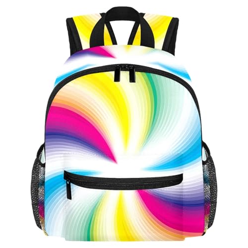 Sac à dos de voyage décontracté motif spirale avec poches pour bouteille
