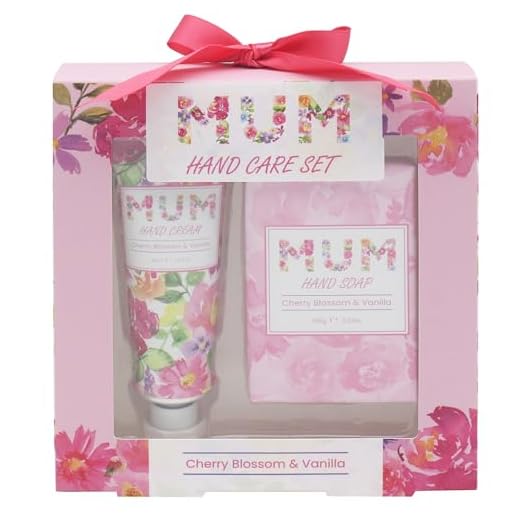 The Leonardo Collection Jennifer Rose Gallery Mum Hand Care Set | Hand Cream for Dry Hands & Nourishing Hand Soap | Moisturising Non-Greasy Formula for Dry Cracked Skin with Cherry Blossom & Vanilla