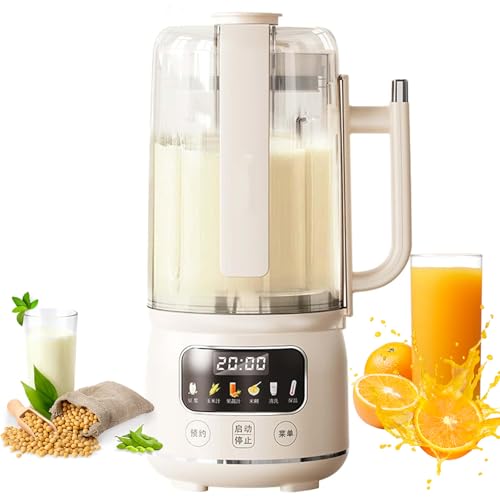 Máquina Para Hacer Leche de Soja de 1500 Ml, Máquina Para Hacer Leche de Nueces Automática 6 en 1 con 12 Cuchillas, Temporizador de 12 Horas, Mantenimiento de Calor de 4 Horas