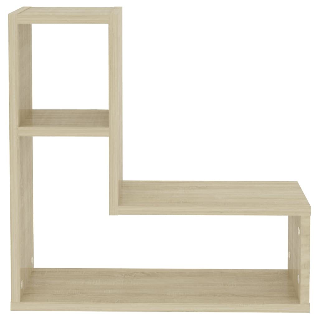 Regały ścienne, zestaw 2 sztuk, dąb Sonoma 50 x 15 x 50 cm, materiał drewnopochodny, wiszące półki do salonu, sypialni, kuchni, łazienki, korytarza, biura, niewidoczne systemy montażowe