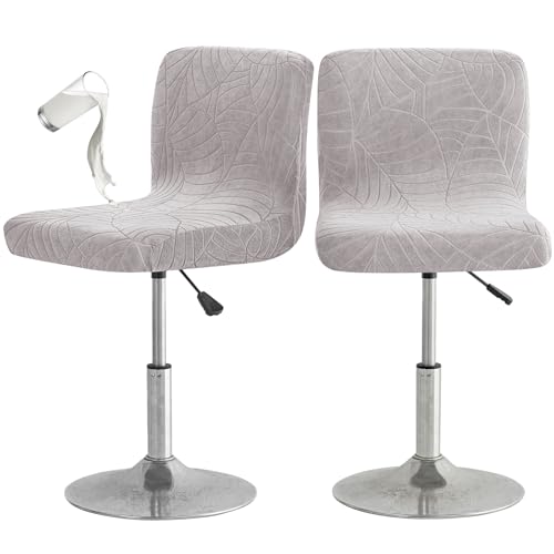 Image of Bar Stool Cover 2pcs Bar Chair Cover Swivel Bar Stool Slipcover | Waterproof Counter Height Bar Stool Cover High Back Chair Cover Counter Stool Bar Chair Covers for Kitchen Pub Dining Room,12