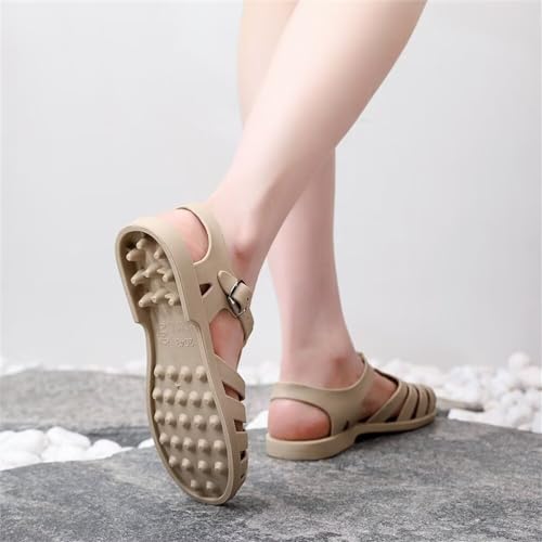 Image of Hee grand Crystal Jelly Heel Sandals for Women Summer Beach Jelly Shoes