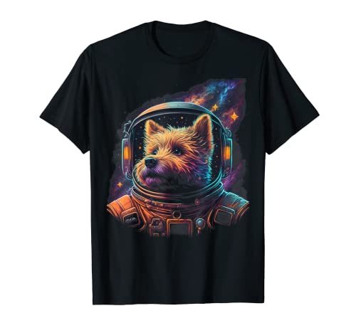 Astronauta Norwich Terrier perro galaxia espacial Camiseta
