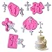 Zhongcp1 5 Stück Kreuz Form Kuchen Fondant Süßigkeiten Silikon Schokolade Kaugummi Dekor Zucker Icing Mold Mat für Dekorieren Bonbons Homedekor, Pink