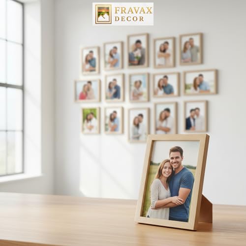 Image of 4x6 Inch Wooden Photo Frame | Fits 4x6 Photos | 0.5 mm Unbreakable Acrylic Front | Wall & Tabletop Display | Lightweight Gallery Style Frame for Home & Office (40, Natural Wood Finish)