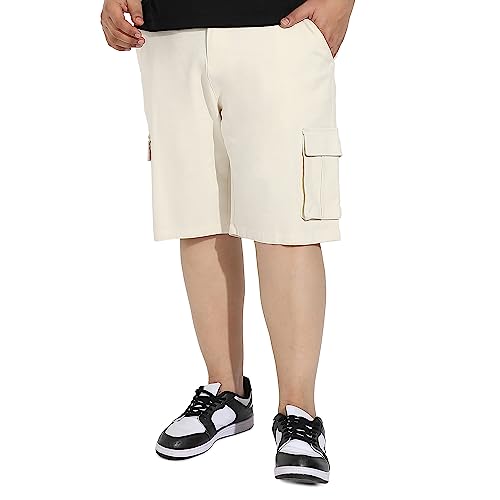 Image of Instafab Plus Men's Cargo Shorts for Casual Wear | 6 Pockets | Plus Size Fit | Button Closure | Cotton Poly Cargo Shorts Crafted with Comfort Fit for Everyday Wear