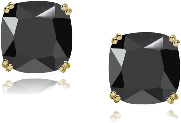 Sterling Silver 10mm Cushion Cut Solitaire Small Stud Earrings