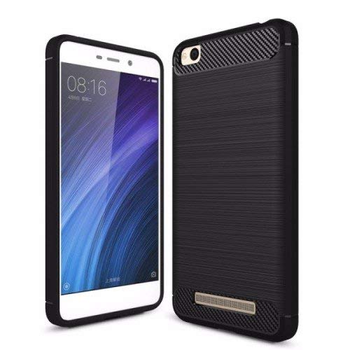 KOKO Premium Carbon Fiber Texture Finish Shock Proof TPU Back Case Cover for Xiaomi Mi Redmi 4A (Carbon Black)