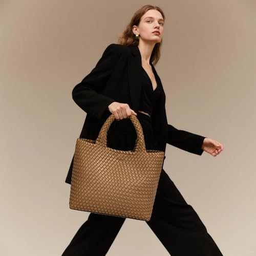 Image of JINMANXUE Fashion Woven Bag Shopper Bag Travel Handbags and Purses Women Tote Bag Large Capacity Shoulder Bags