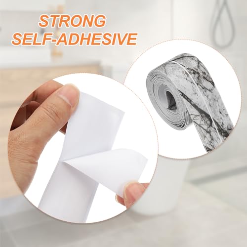 Image of PATIKIL Caulk Tape Waterproof Self Adhesive, PVC Toilet Caulking Sealant Strip Bathtub Caulk Sealing Strip Tape for Bathroom Kitchen Countertop, Ink Stone Pattern (1.5 Inch x 10.5 Ft)