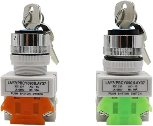 Bouton sélecteur LAY7 22mm pour empêcher le démarrage accidentel interrupteur 2NO