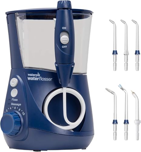 Waterpik Ultra Irrigador Dental de Sobremesa Profesional con Agua a Presión y Sistema Avanzado de Control de Presión con 10 Posiciones con 6 Boquillas, Eliminación de Placa Dental, Azul (WP-663UK-EU) - imagen 2