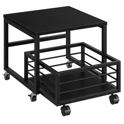 HOOBRO Mini Fridge Stand with Movable Storage Basket, Mini Fridge