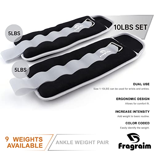 image for Fragraim Ankle Weights for Women, Men and Kids - 5 LBS x 2 Strength Tr