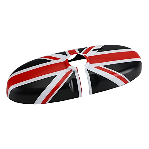 Artudatech Car Mirror Covers Caps, Union Jack UK Flag Rear View Mirror Cover for MINI Cooper R55 R56 R57 Black/Red(only for the standard mirror)