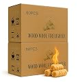 SUNLIFER 120 PCS Fire Starter – Natural Wax & Sawdust Wood Igniters for Grill, Fireplace, Camping Accessories, BBQ, and Cooking – All-Weather, 10 Min Burn