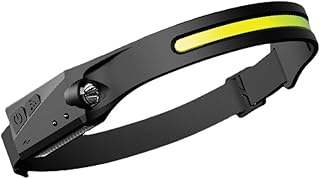 Head Torch, USB Rechargeable Headlamp with All Perspectives Induction 230° Illumination, 5 Modes COB LED Induction Headlights, 1200 Lumen Output Lightweight Head Lamp for Running Fishing Camping