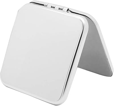 FOMIYES Pocket Makeup Mirror Travel Purse Mirror Compact Double Sides Stainless Steel Square Mirror Folding Pocket Mirror for Purse Makeup Women Lady Purses Vintage Mirror