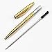 LONGKEY 3 Pack Slim Gold Ballpoint Pens Black Ink 1 mm, Great Gift for Business Office Students Teachers Wedding Christmas (Gold)