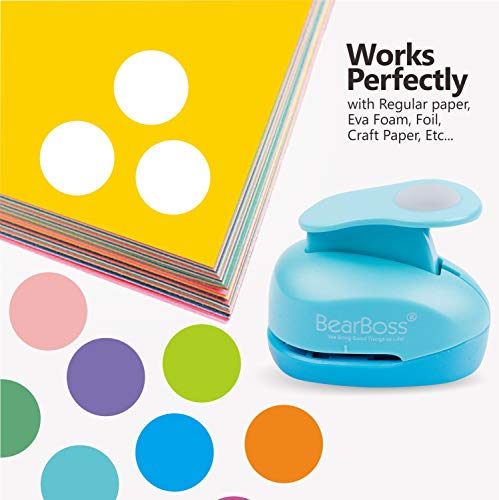 BearBoss Circle Hole Punch, Paper Punch Shapes, 1” Craft Paper Puncher for Cardstock Scrapbooking Festival Paper Greeting Card DIY Albums Photos (Ocean Blue)