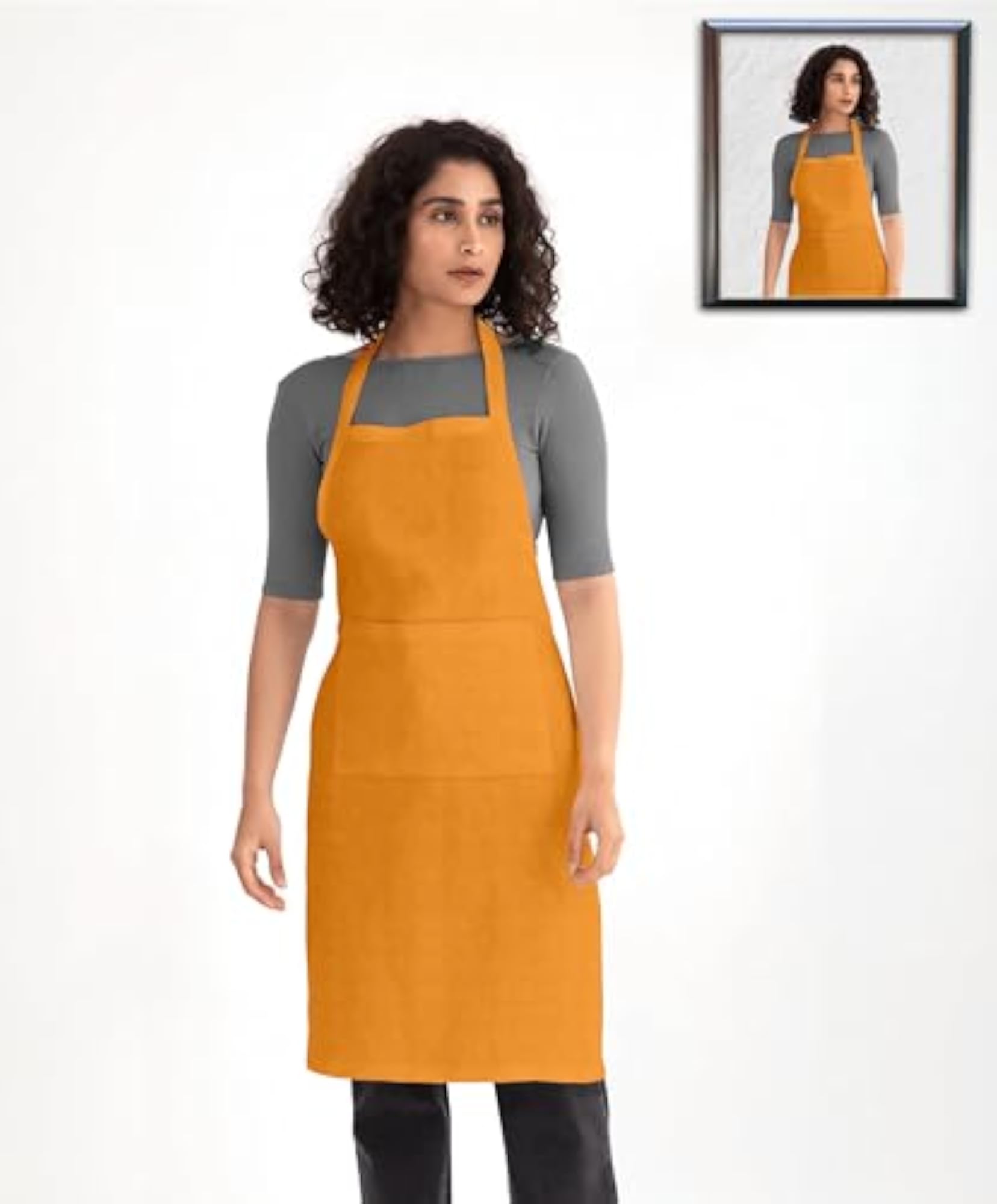 Cotton Solid Color Kitchen Apron, Pack of 1