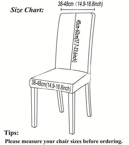 Deisy Dee Stretch Chair Cover Removable Washable For Hotel Dining Room Ceremony Chair Slipcovers Pack Of 6 #TOP4