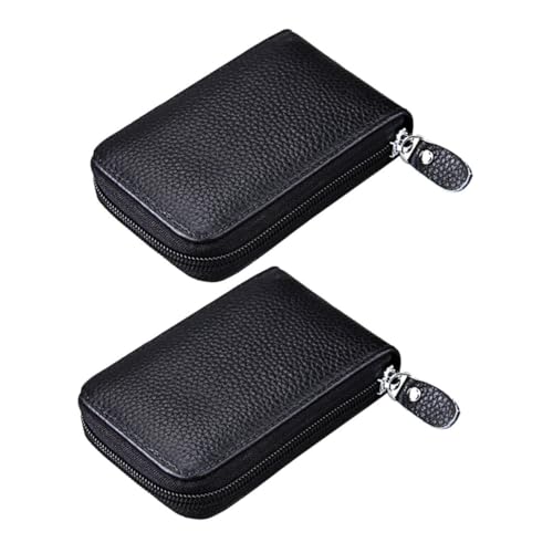 ibasenice Organized Multi-card Wallet for Women Men Blocking Credit Card Holder Sleek Compact Fashionable Zipper Case