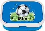 EZYshirt® Sportliche Fussball Brotdosen mit Name Personalisierte Brotdose mit Bento-Einsatz