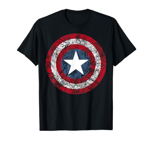 Marvel Captain America Avengers Shield Comic Camiseta