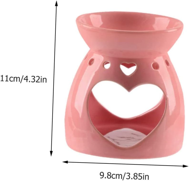 VICASKY Ceramic Craft Aroma Stove Pink Heart-Shaped Incense Burner Creative Censer for Home Office Yoga and Relaxation Decorative Aroma Diffuser image 2