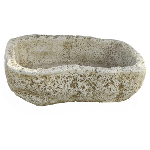 AnaParra Jardinière d'extérieur modèle abreuvoir 45 x 25 x 10 cm. Béton pierre. Couleur : vert. Poids : 9 kg. Capacité : 5 l.