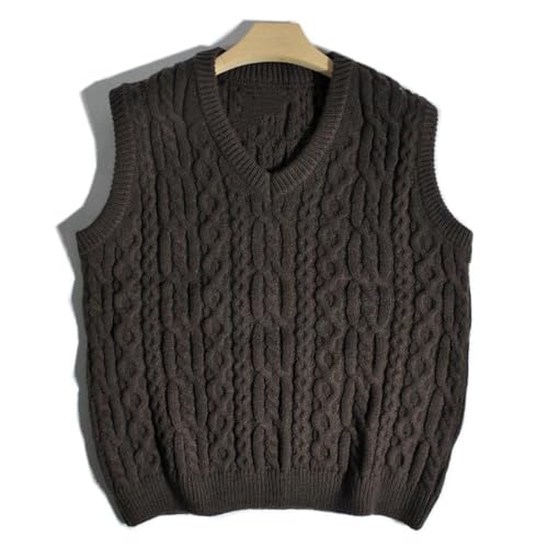 Men’S V-Neck Sweater Vest Textured Cable Knit Sleeveless Pullover Casual Warm Waistcoat2