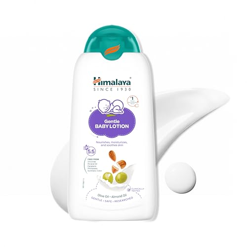 Image of Himalaya Gentle Baby Lotion 200ml with Almond Oil, Olive Oil & Giloy | pH 5.5 | No. 1 Doctor Recommended Baby Lotion* | Hypoallergenic | Nourishing Baby Moisturizer for All Skin Types