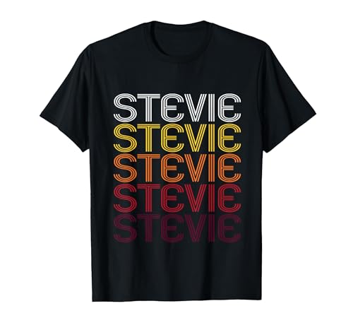 Image of Stevie Retro Wordmark Pattern - Vintage Style T-Shirt T-Shirt, Men, Black, X-Large