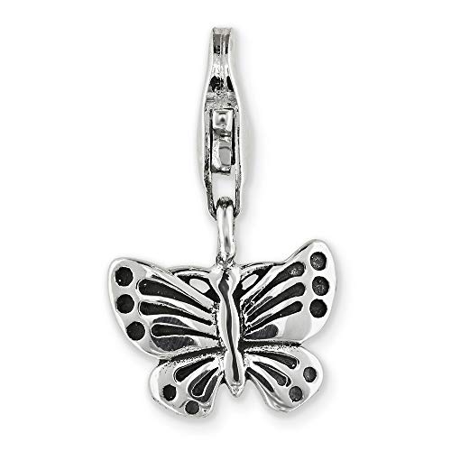 Black Bow Jewelry Sterling Silver Butterfly Clip-On Bead Charm #TOP2