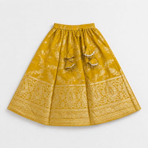 Image of The Magic Wand Lehenga Choli Set with Dupatta for Girls Kids Floral Printed Lace Embelished Chaniya Choli, Perfect for Wedding Occasions & Festivals