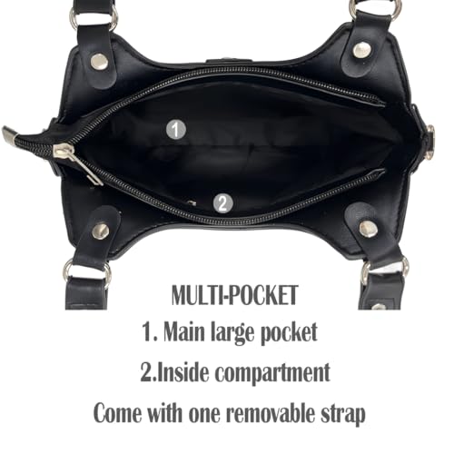 Y2K Grunge Kawaii Gothic Vintage Casual Cute Stars Rivet Studded Adjustable Cross-body Ita Bag Handbag3