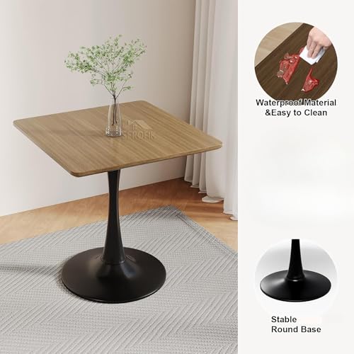 Image of Square Wooden Pedestal Table, Accent Bedside Table,Modern Coffee End Table for Living Room, Bedroom and Balcony with Square Design Table (Antique Brown, 18 * 18 * 24 inches)