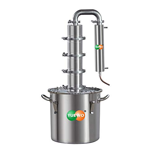 YUEWO 50L/13.2Gal Water Distiller Four-Layer Exquisite Still Ethanol Vodka Alcohol Fermentation Home Brewing Kit