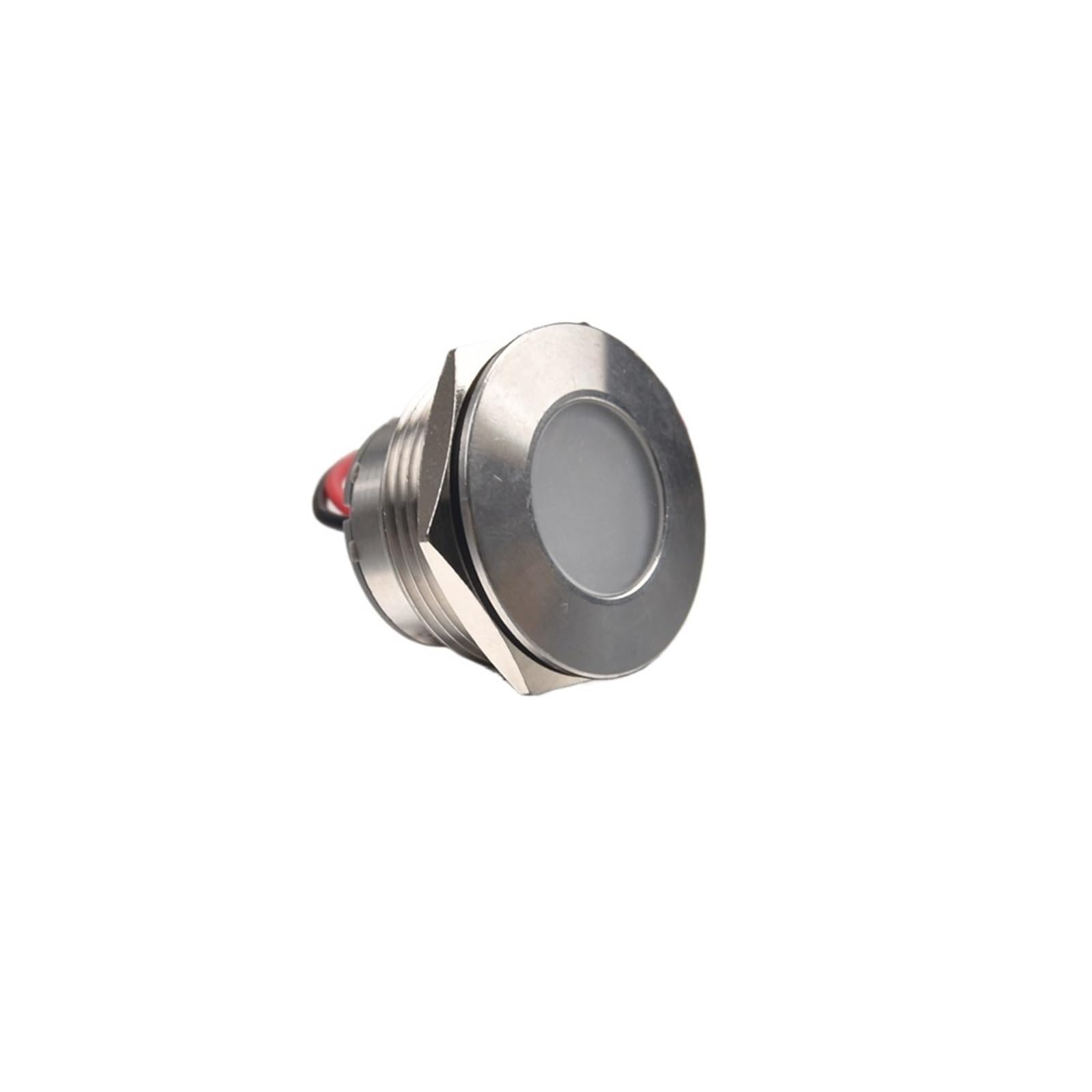 Luz indicadora LED de metal de 30 mm, alto brillo, 3-48 V/110 V/220 V, luz de señal industrial IP64, resistente al agua, con cable(White LED,220V)
