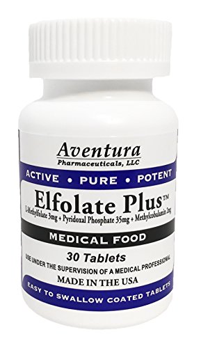 Elfolate PlusÂ® 3mg L-Methylfolate Methyl Folate Methylfolate Medical Food Supplement Doctor Recommended Professional Strength Active Pure Potent 30 Tablets