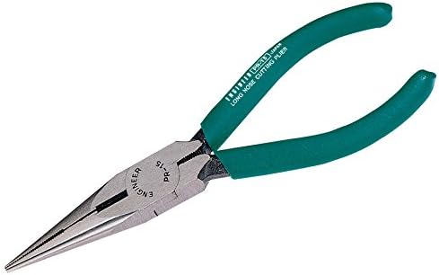 Long Nose Pliers (160mm) with Integral Wire Cutting Jaws. Made in Japan. ENGINEER pr-16, Green, 160 mm - Image 3