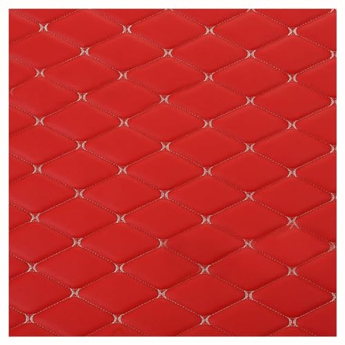 Tissu cuir synthétique matelassé rouge très durable en vinyle pour tapisserie de meubles