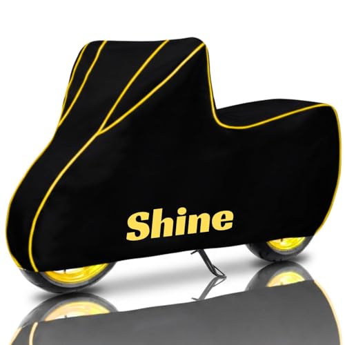 Image of SafeCovers Bike Body Cover for Shine Cover for Rain & Dust | Water Resistant, Dustproof, UV Protection, Scratchproof | Heavy Duty Outdoor Motorcycle Cover with Elastic & Windproof Design