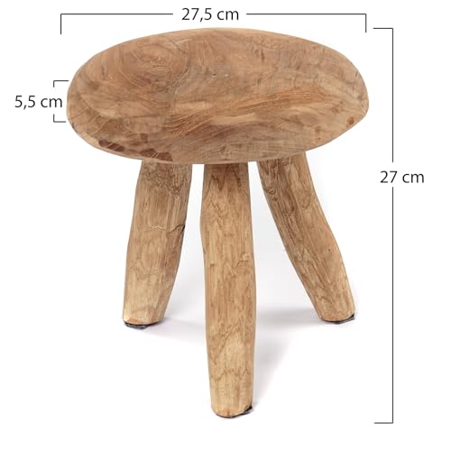 Tabouret Klara en acajou 28cm petit melk appui rond