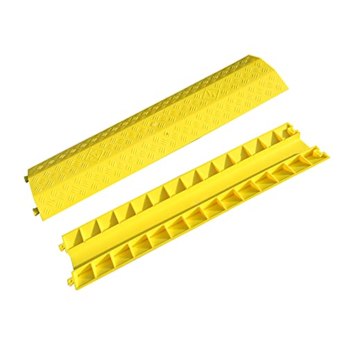 Protector de cable de suelo, rampa de cable resistente, protector de cable para uso en interiores y exteriores, corrector de cables duradero