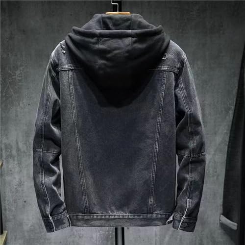 Men's Fleece Hooded Denim Jackets Slim Fit Winter Hoodie Jean Jacket Lined Thicken Trucker Cowboy Coats3