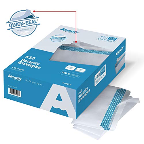 image for Aimoh 500#10 Security Self Seal Envelopes, Windowless, Premium Securit