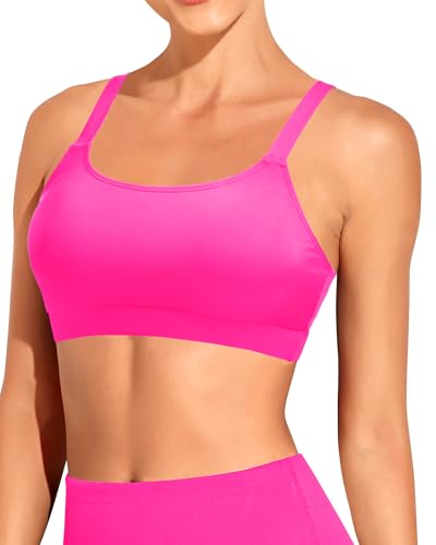 Image of Tempt Me Women Sports Bra Swim Crop Tops Only | Scoop neck, Bathing suits top, Removable cups, Adjustable straps
